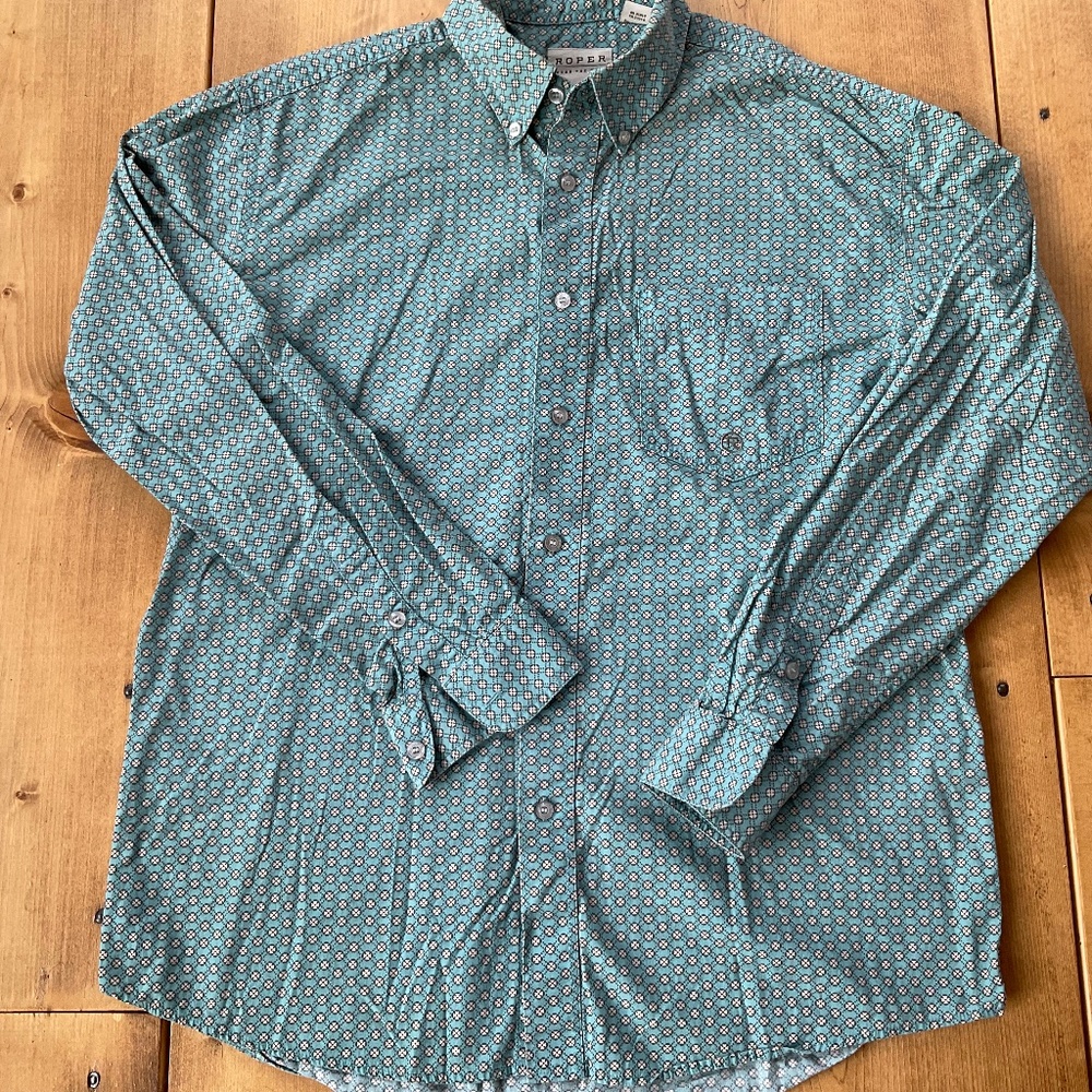 SALE‼️ROPER MENS BUTTON DOWN 100% COTTON LONG SLEEVE WESTERN COWBOY SHIRT Size M